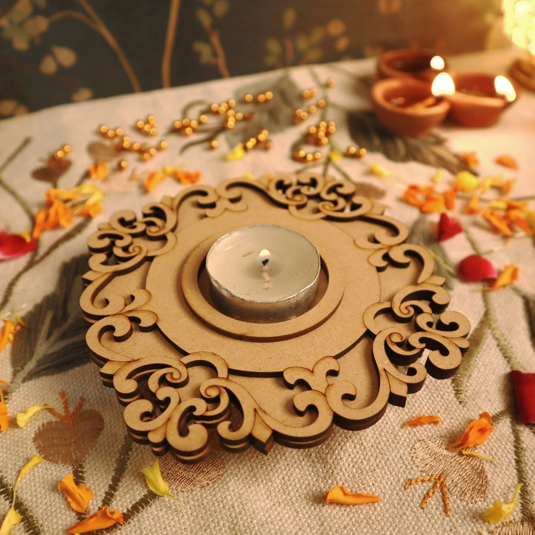 Ornate Squircle Tea Light Candle Holder A
