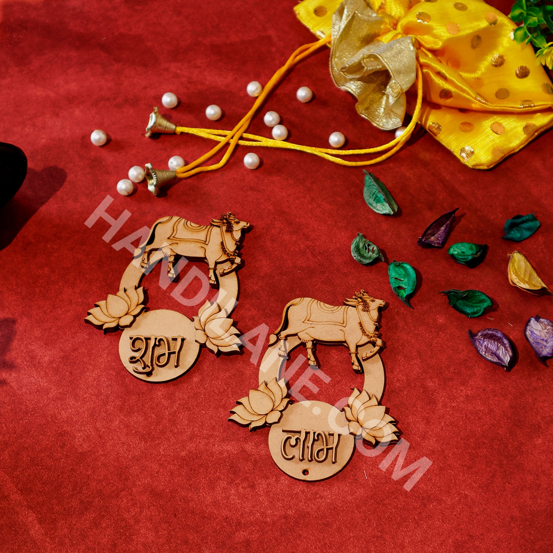 Shubh Labh Sohn Diwali Decor Pichwai Cow