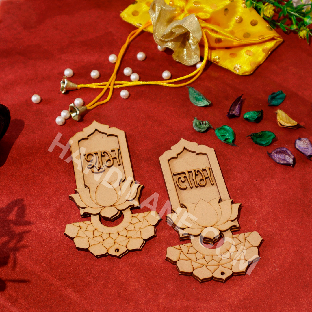 Shubh Labh Sohn Diwali Decor Pichwai Lotus