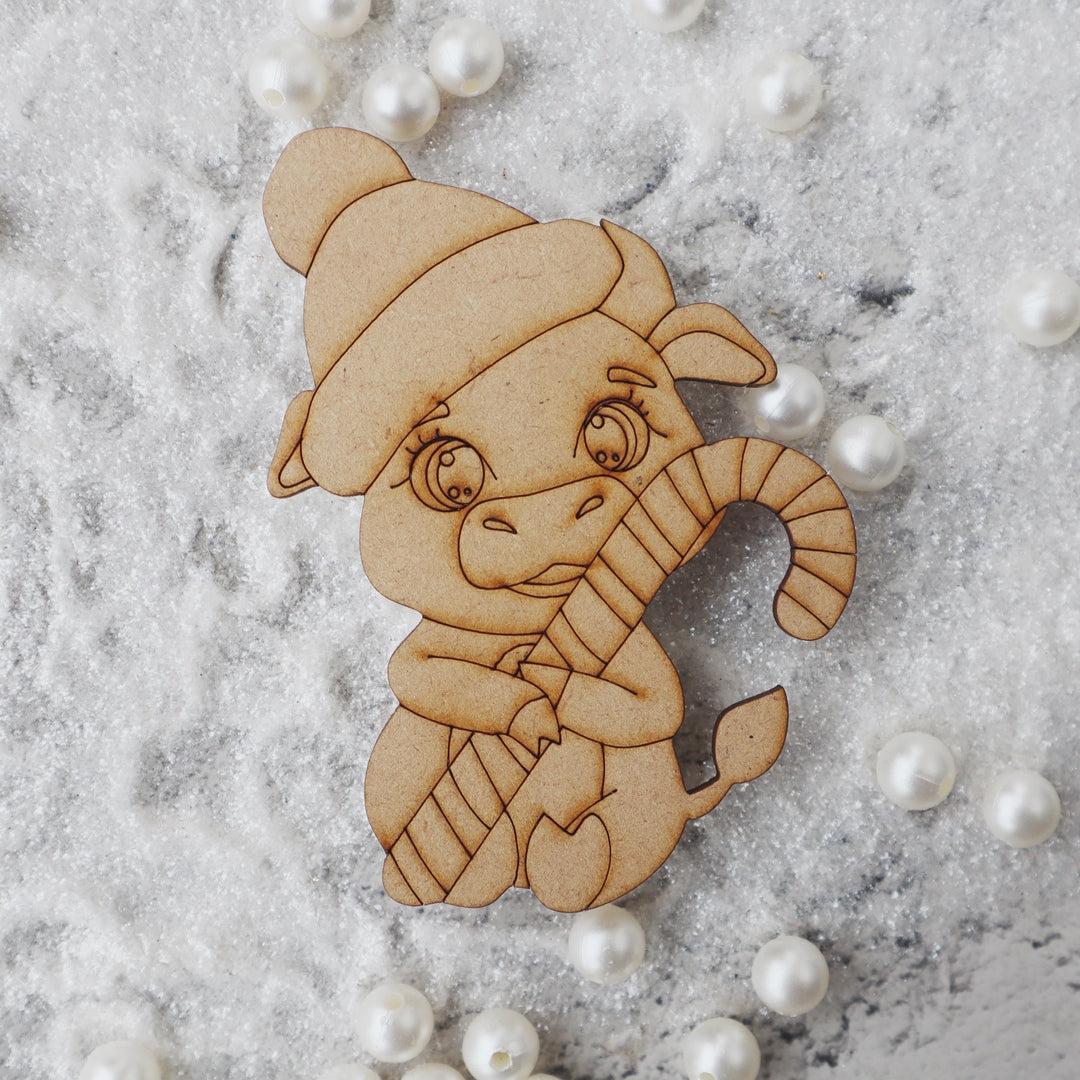 Cheerful Christmas Cow Magnet Cutout Premark B