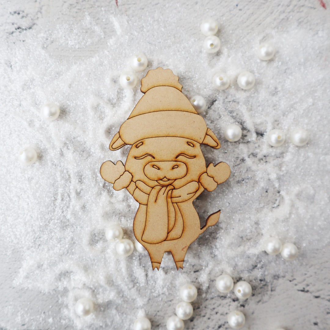 Cheerful Christmas Cow Magnet Cutout Premark A