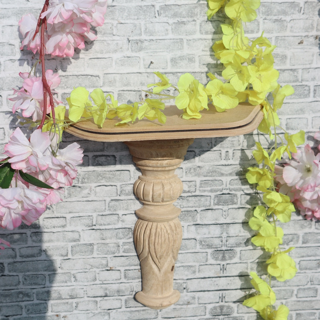 Aishvaryam Rajwadi Cornice Shelf with Handcarved Log