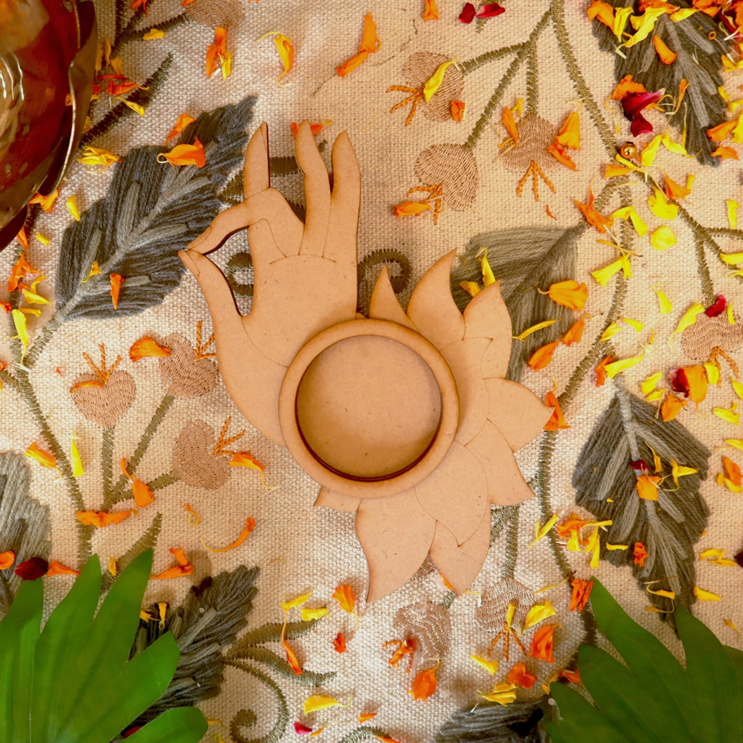 Hast Mudra Tea Light Candle Holder