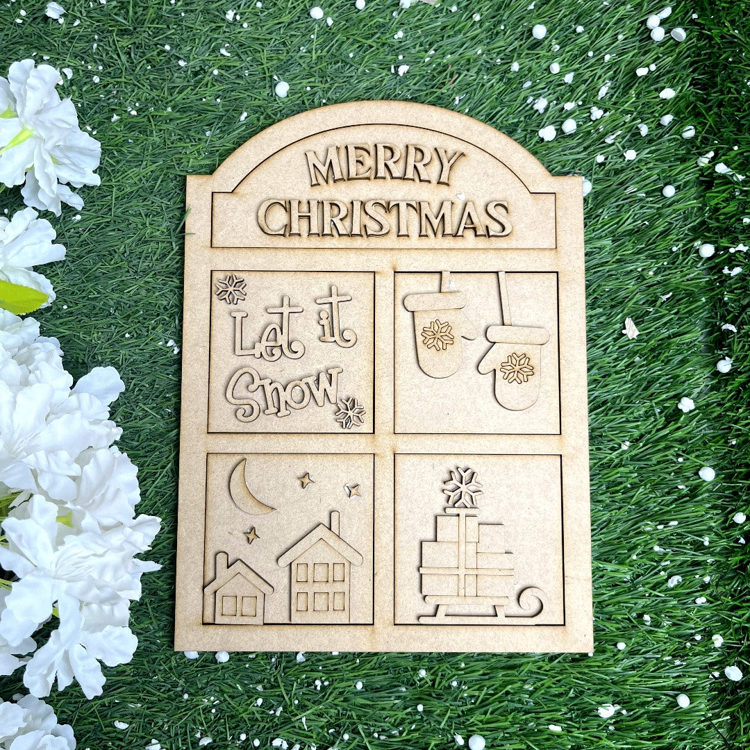 3D Christmas Wall Decor Panel Layered