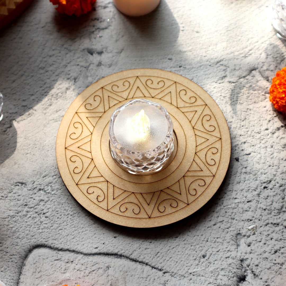 Mandala T Light Candle Holder A