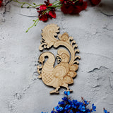 Folk Art Peacock Motif Pre Mark Cutout B