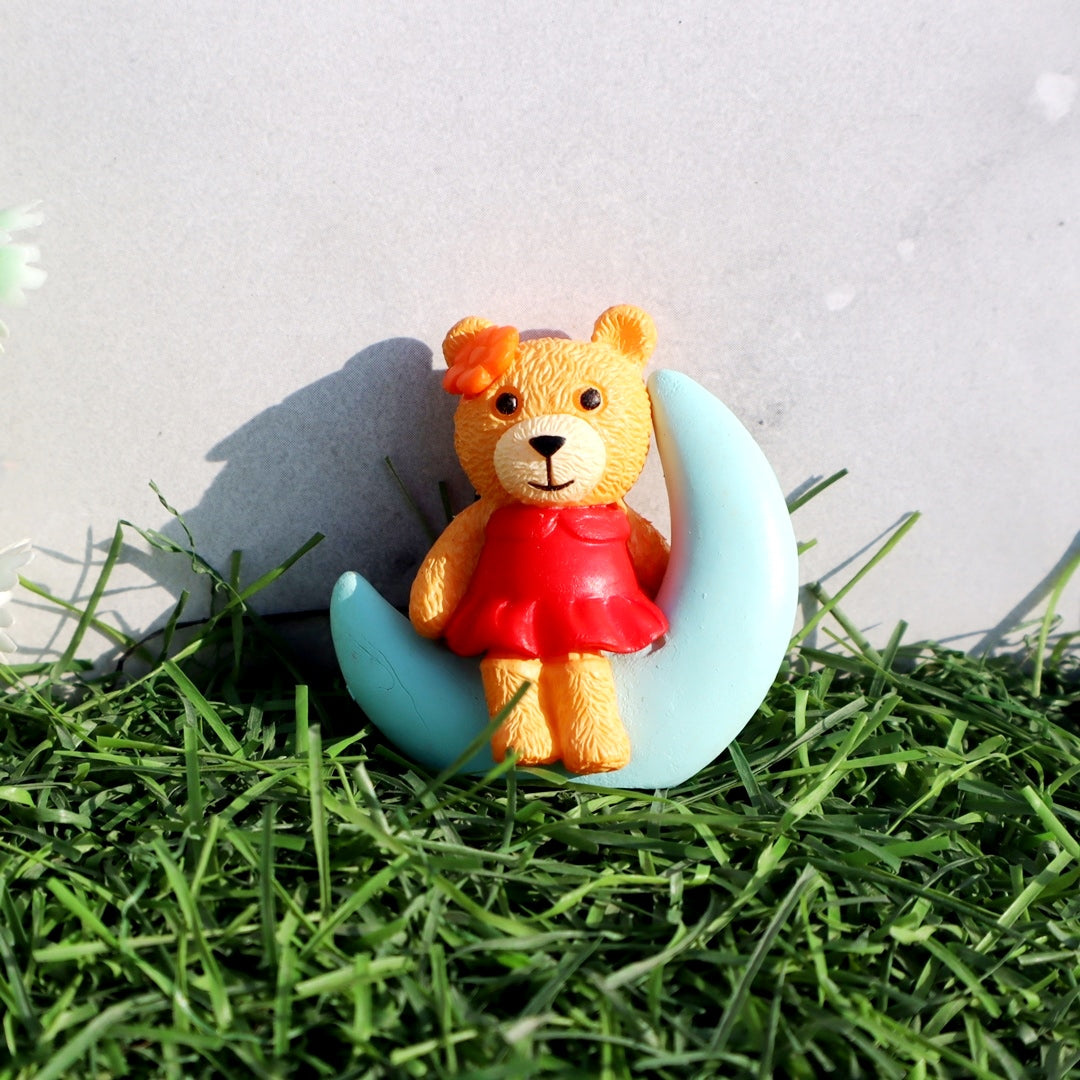 Miniature Teddy Bear on Moon Set of 4 Pcs