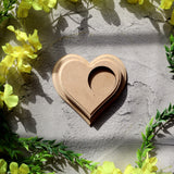 Hand Carved T Light Candle Holder Heart