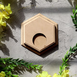 Hand Carved T Light Candle Holder Hexagon