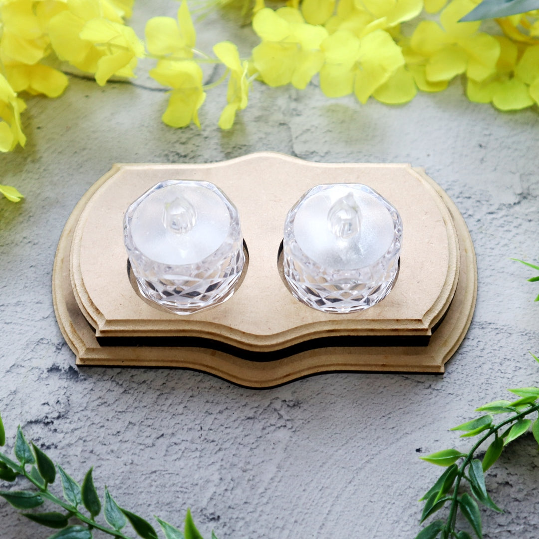 Hand Carved T Light Candle Holder Victorian Two Slot A