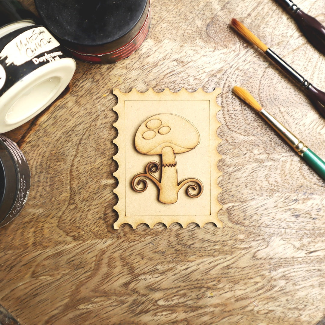 Stamped Mushroom Fridge Magnet