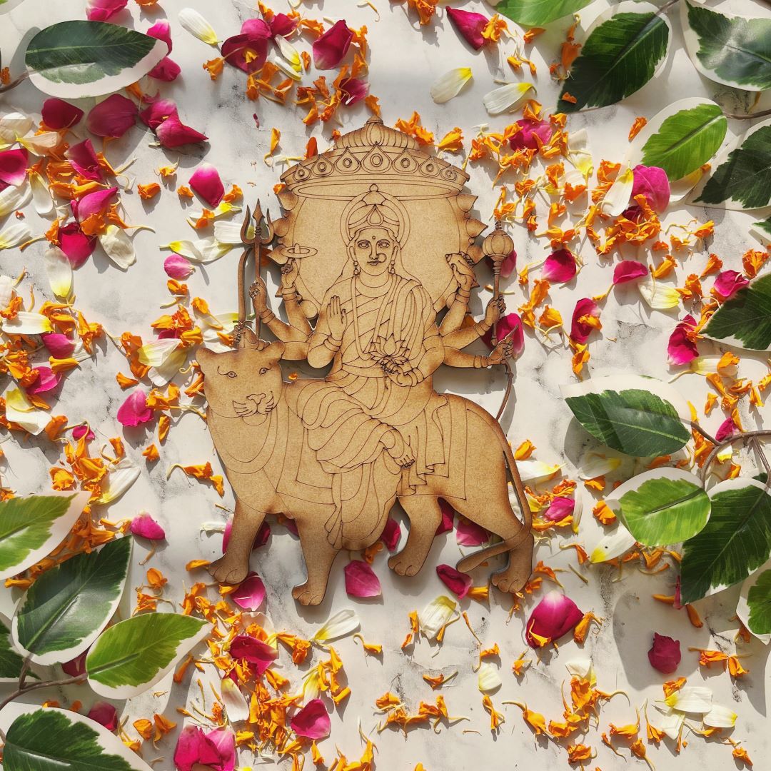 Maa Durga Cutout Motif Pre Mark