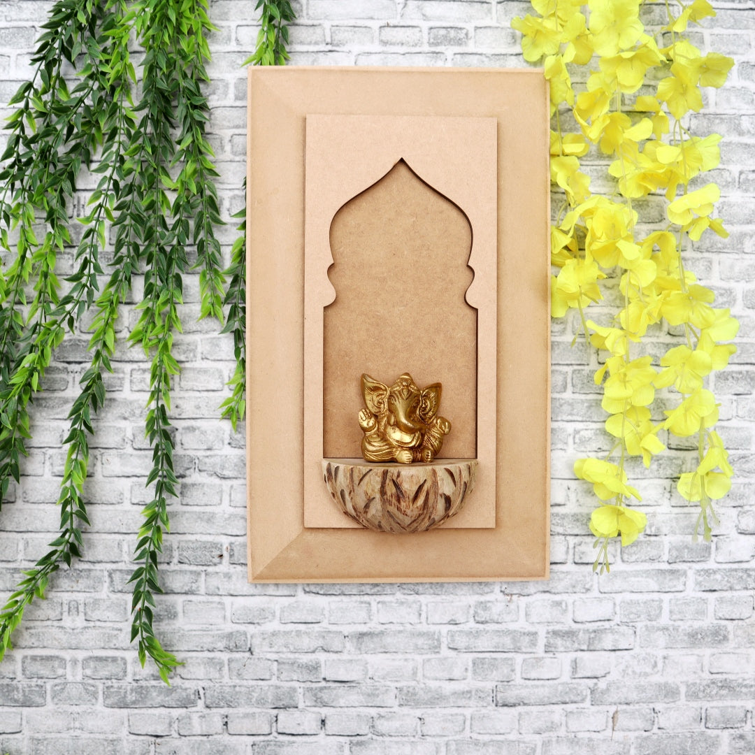 Antique Hand Carved Wood Log Jharokha Pattern C