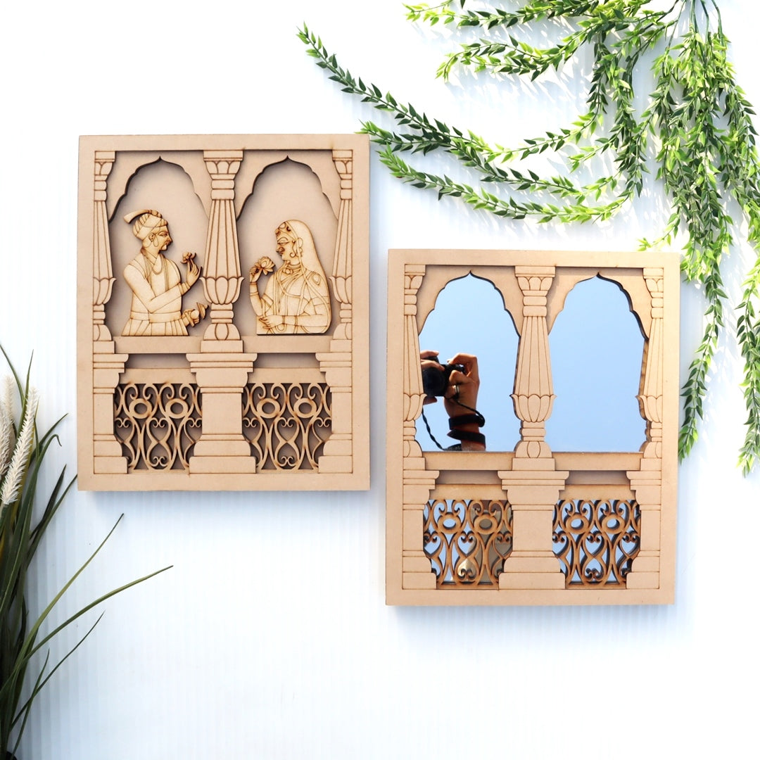 3D Rajwadi Jharokha Mirror Meghla