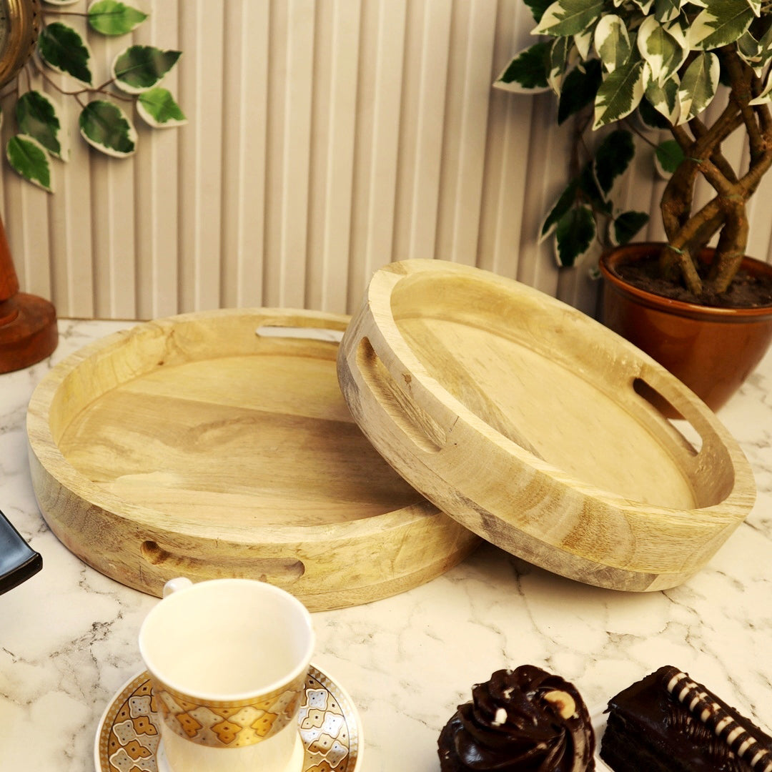 Circle Wooden Tray