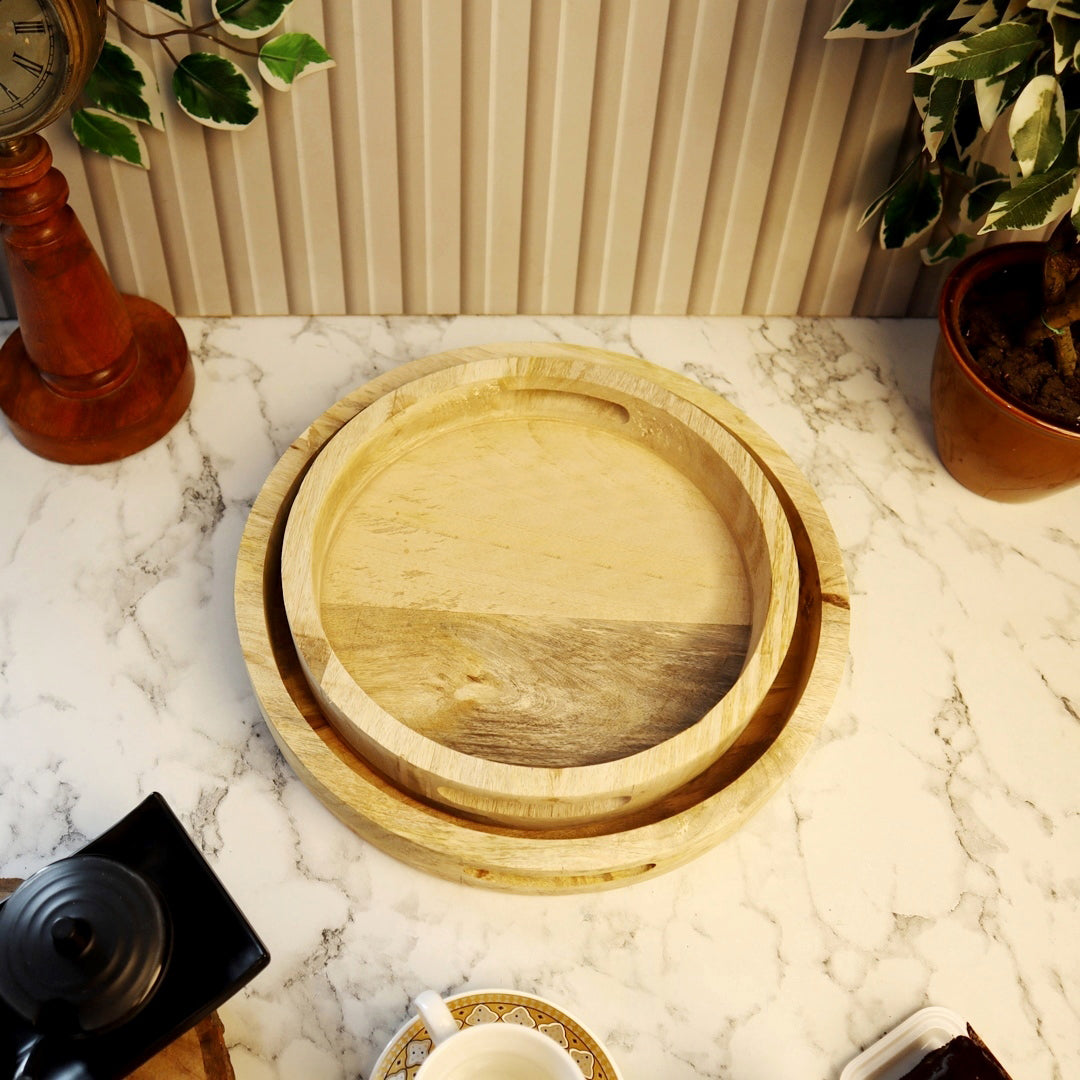 Circle Wooden Tray