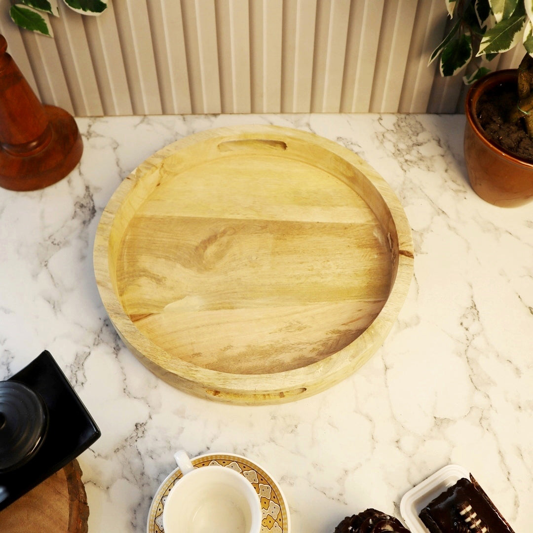 Circle Wooden Tray