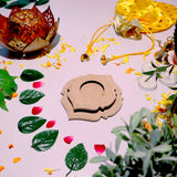 Hand Carved Edge Tea Light Curved Damask