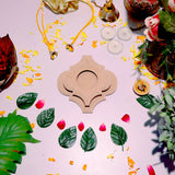 Hand Carved Edge Tea Light Elegant Damask