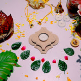 Hand Carved Edge Tea Light Elegant Damask