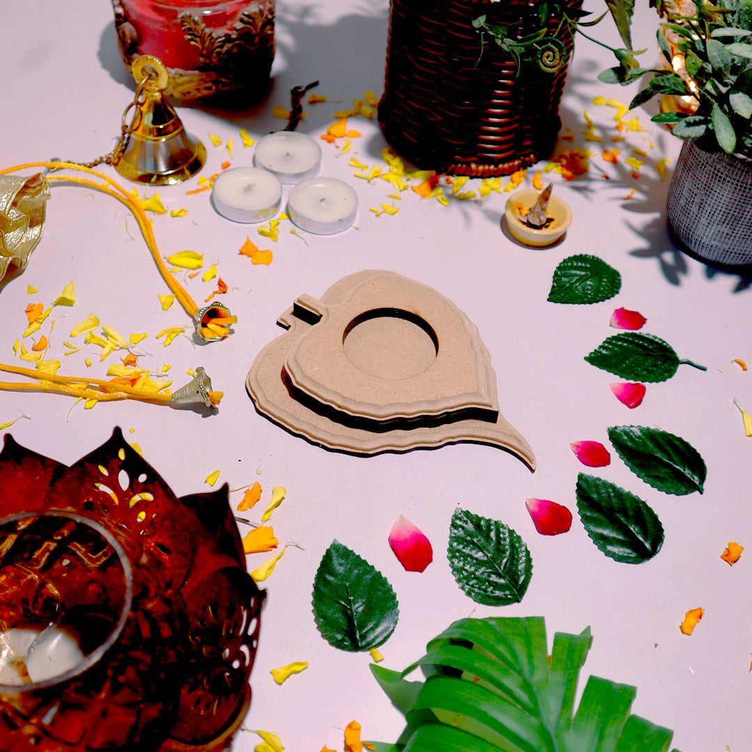 Hand Carved Edge Tea Light Patra