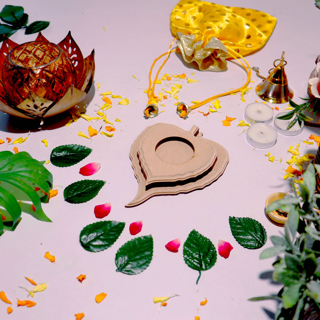 Hand Carved Edge Tea Light Patra