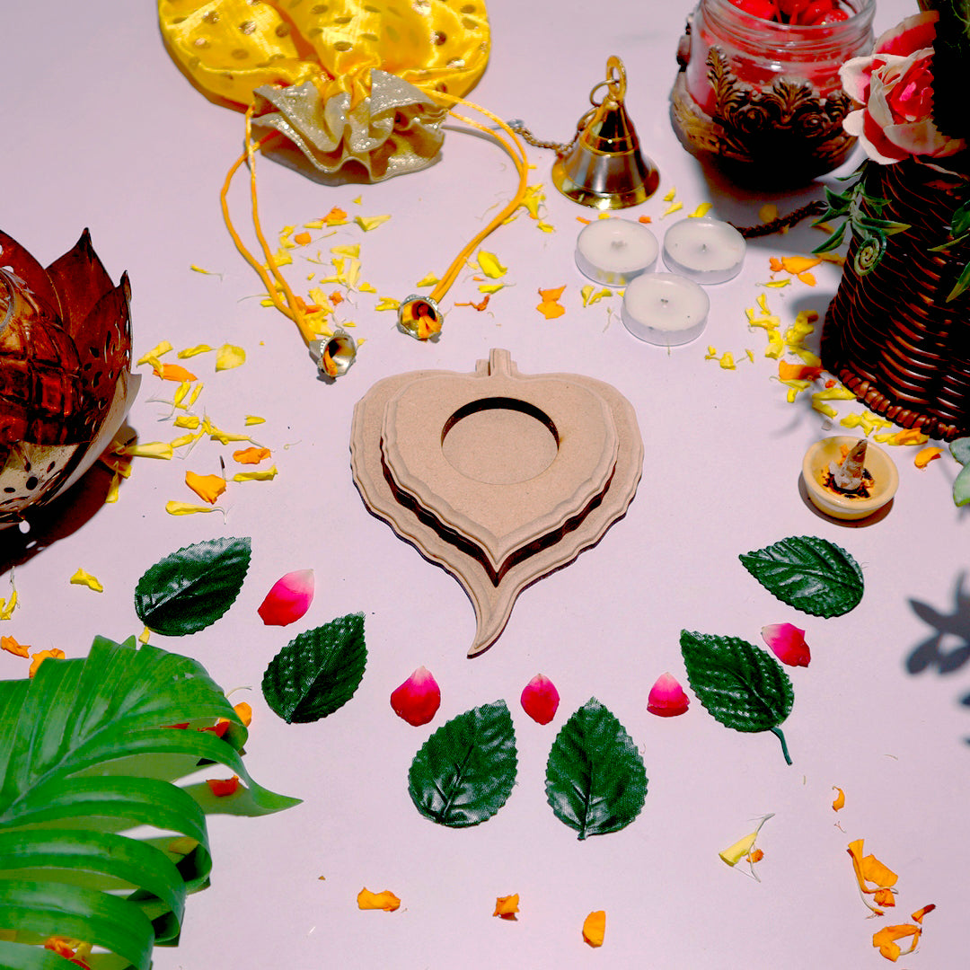 Hand Carved Edge Tea Light Patra