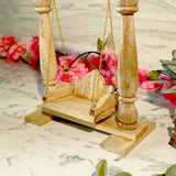 Wooden Kanha ji Ganpati Ji Jhoola With Crown