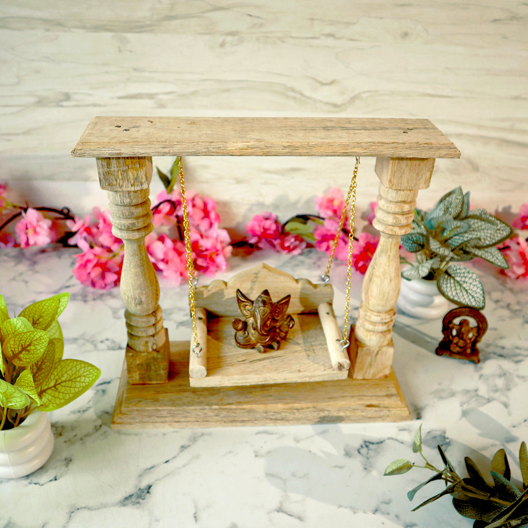 Wooden Kanha ji Ganpati Ji Jhoola A