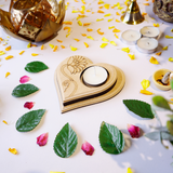 Hand Carved Edge Pre Mark Tea Light Heart