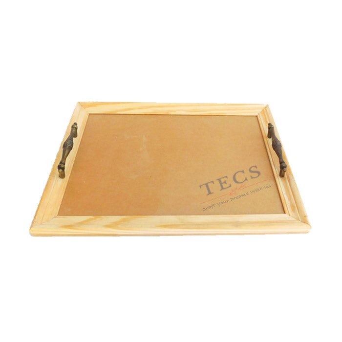 Acrylic Base Tray with Natural Wood Border