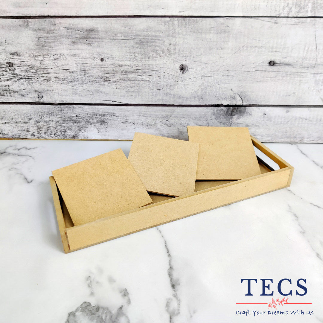 Narrow Tray With Coaster