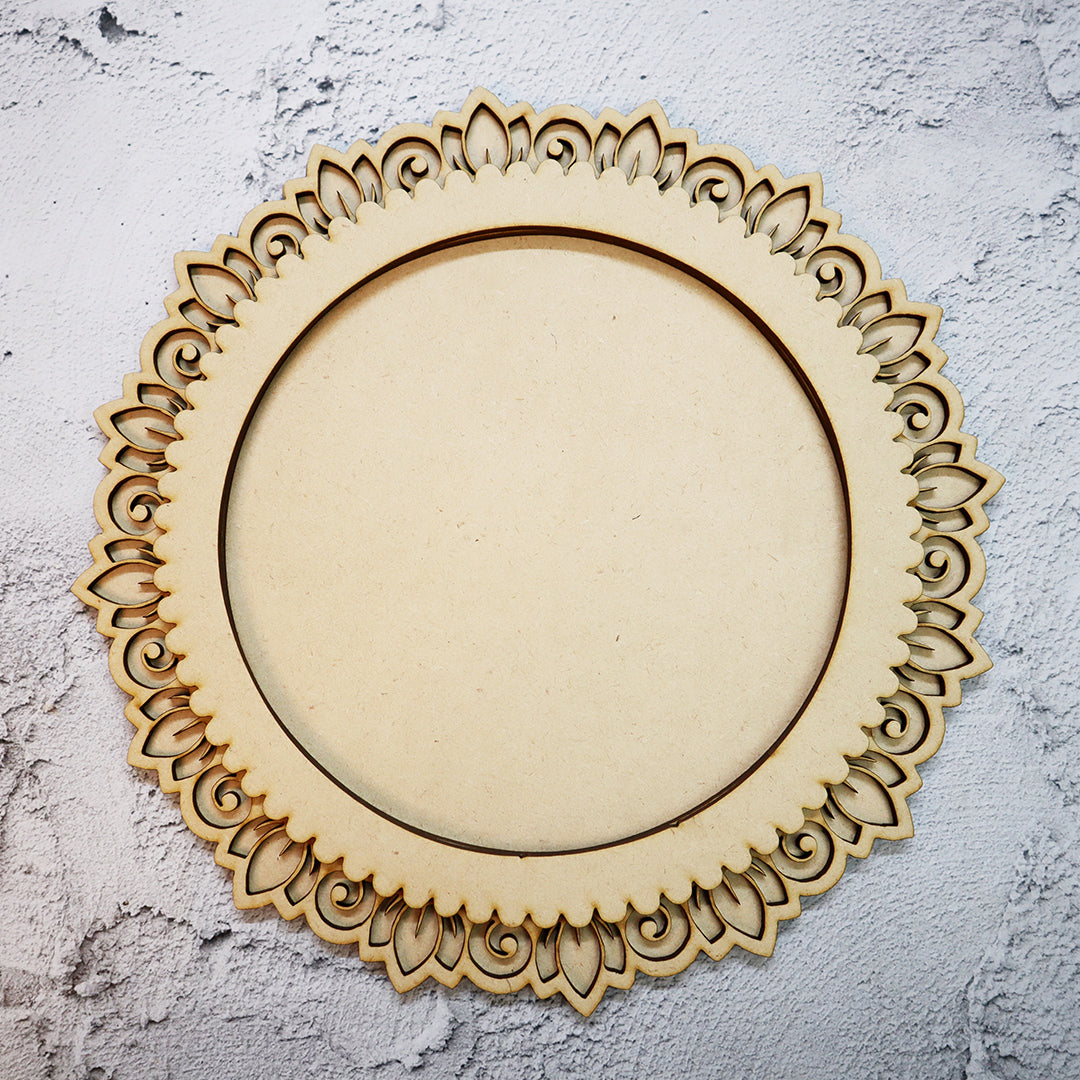 Circular Floral Pooja Thali Platter