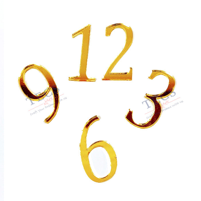 Clock Number In Gold Acrylic