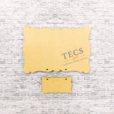 Curved Edge Nameplate With Hanging Plank