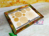 Acrylic Base Tray with Natural Wood Border