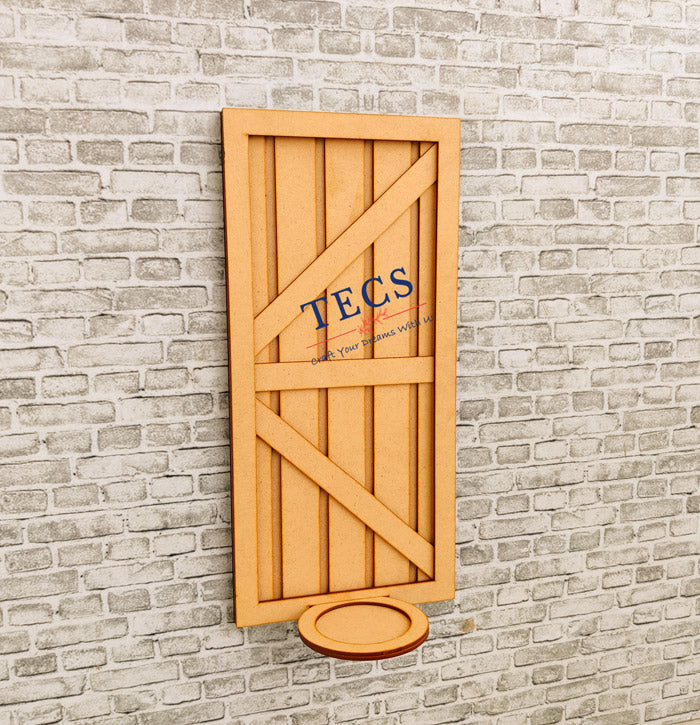 Rustic Door Wall Sconce Candle Holder