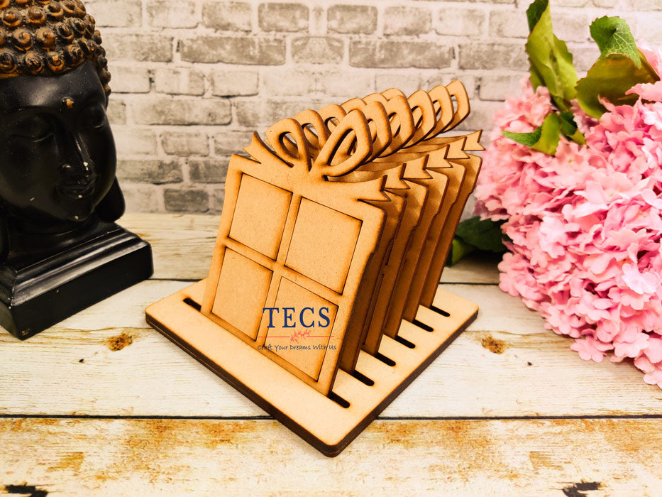 Gift Box Coasters With Stand