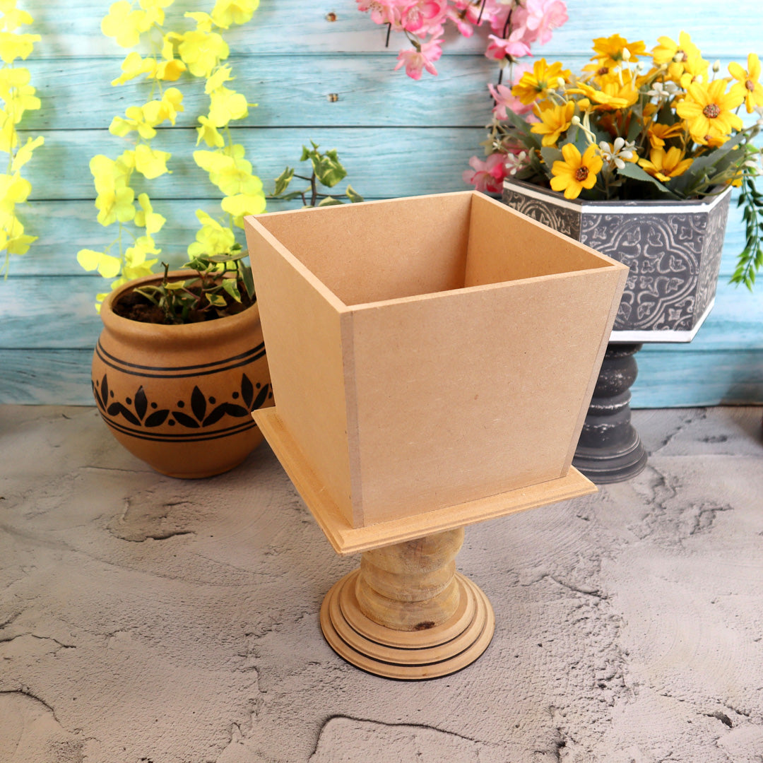Slanted Square Table Pedestal Planter Small