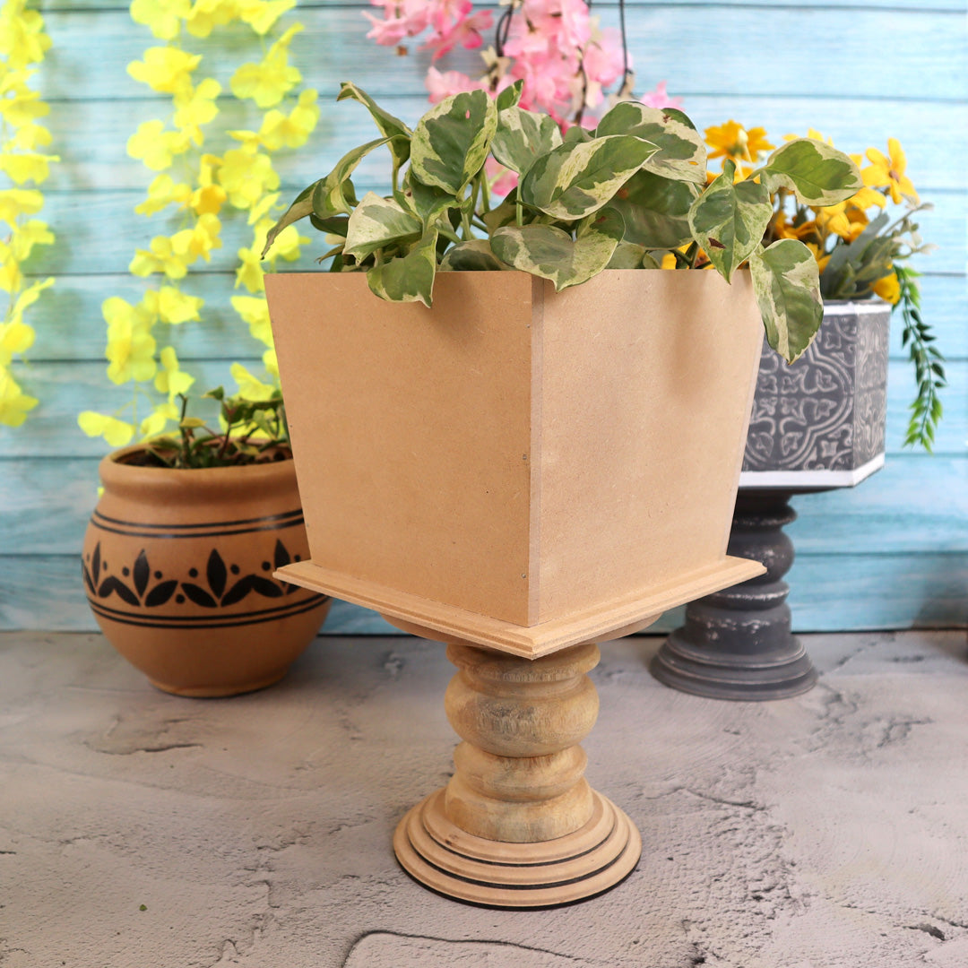 Slanted Square Table Pedestal Planter Small