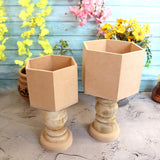 Hexagonal Table Pedestal Planter Set