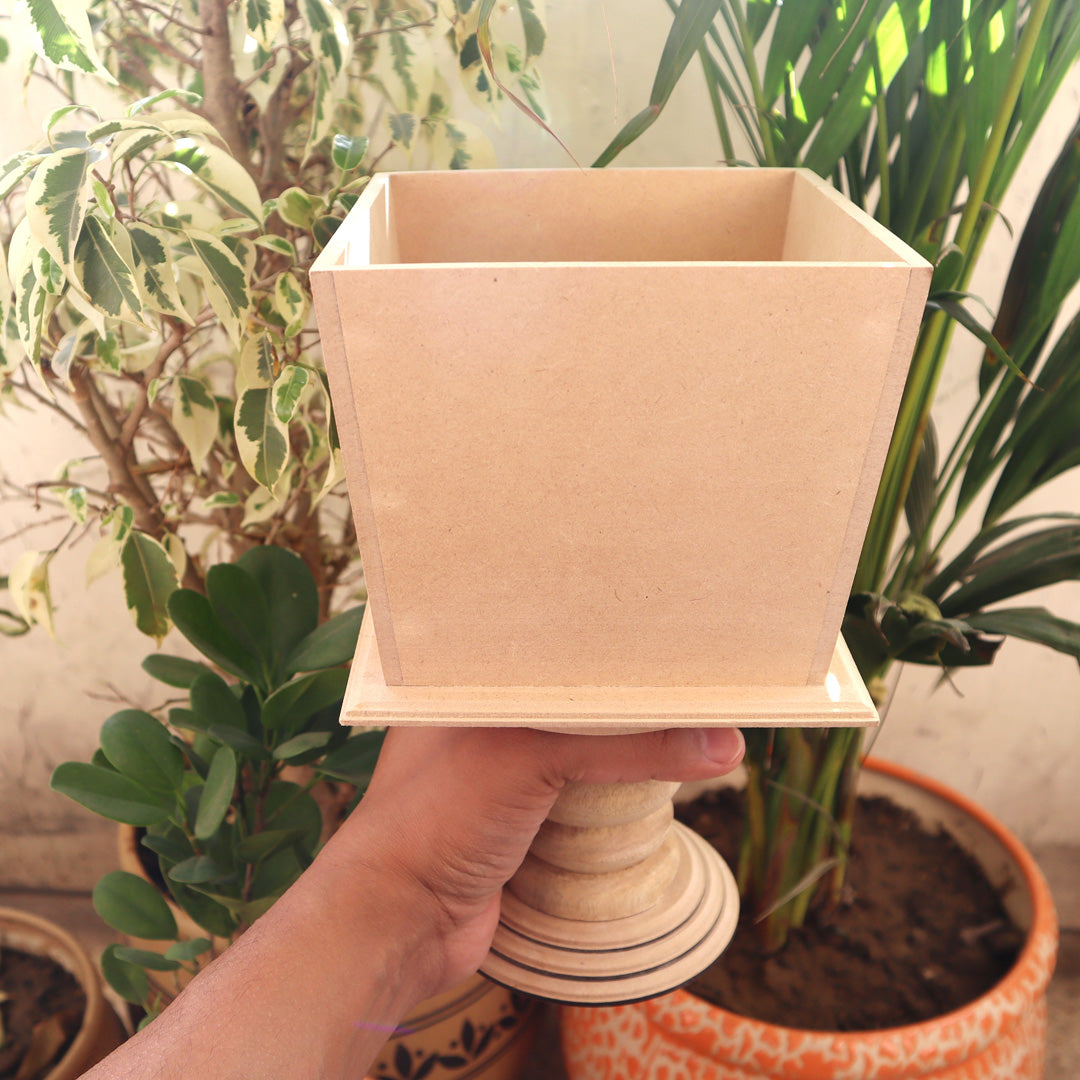Slanted Square Table Pedestal Planter Small