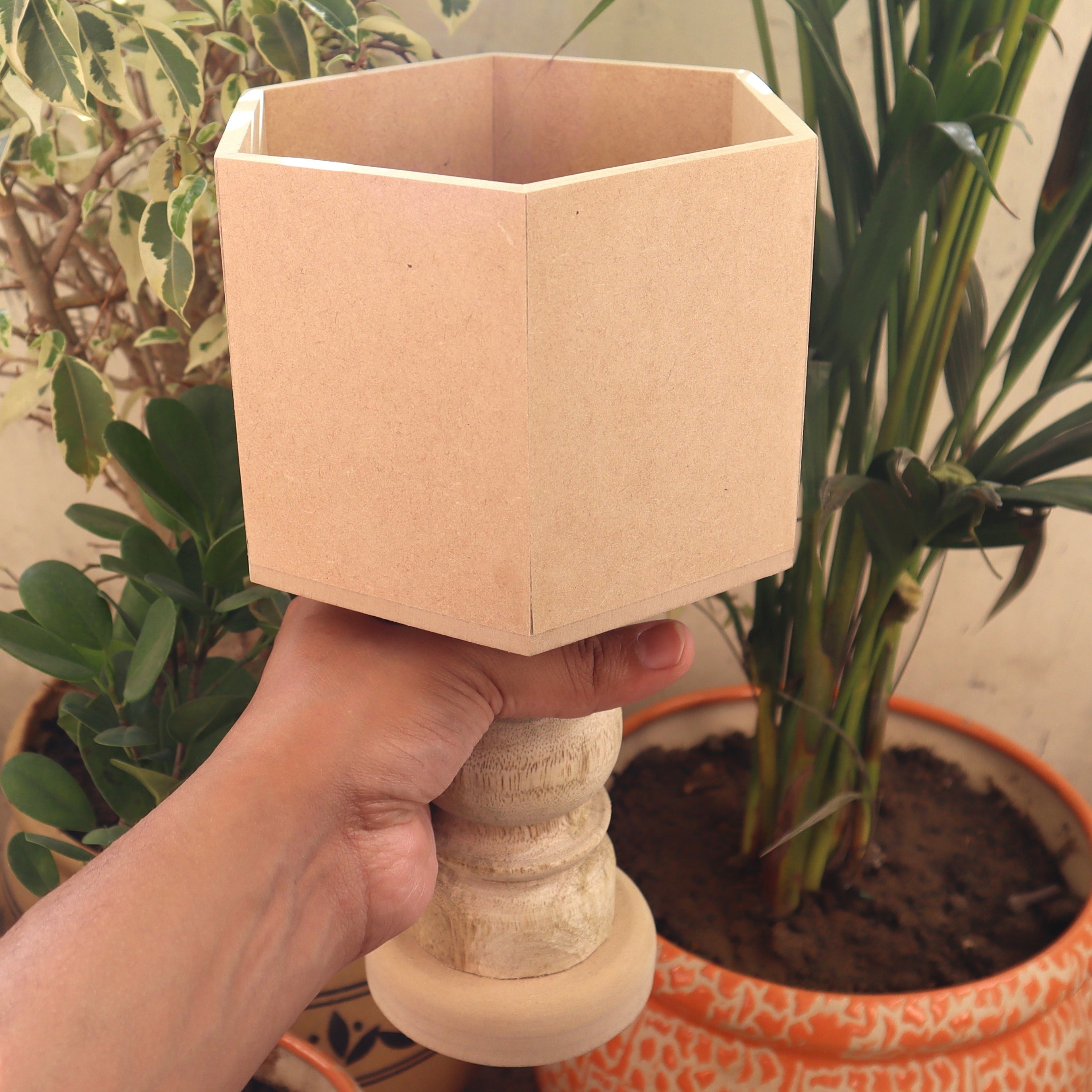 Hexagonal Table Pedestal Planter Big