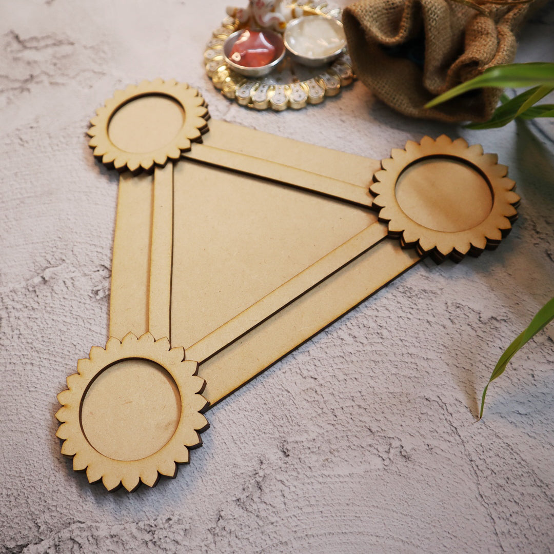 Triangle Pooja Thali Platter with Slots
