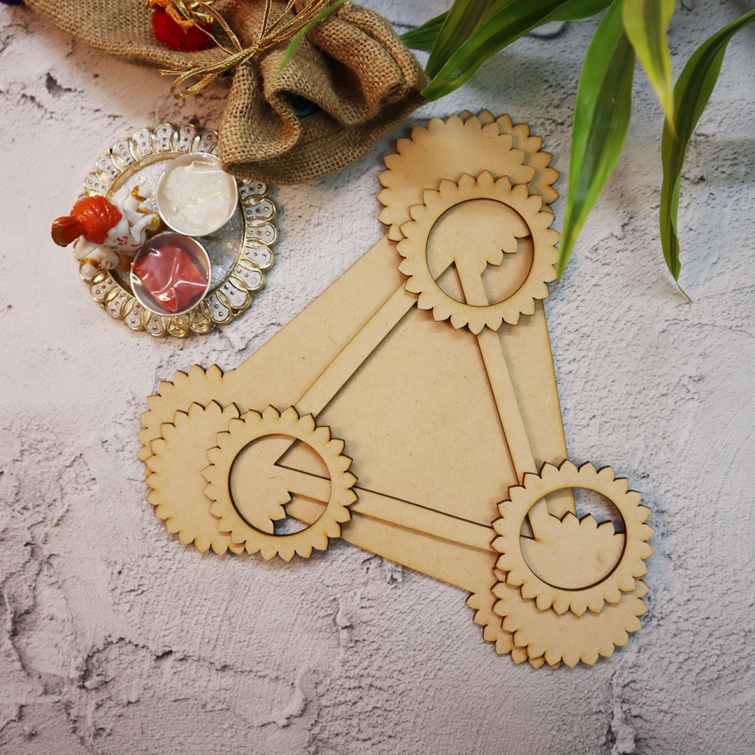 Triangle Pooja Thali Platter with Slots