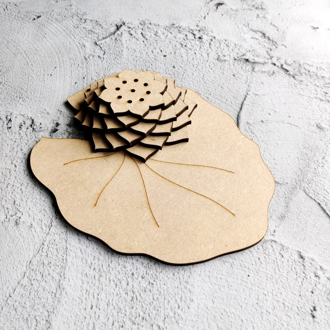 Lotus Leaf with Flower Incense Holder