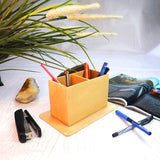 Rectangle Two Partitions Pen Stand with Platform