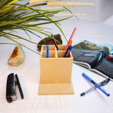 Square Four Partitions Pen Stand with Platform