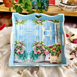 Heart Cutwork Tray with Curved Handles