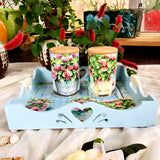 Heart Cutwork Tray with Curved Handles